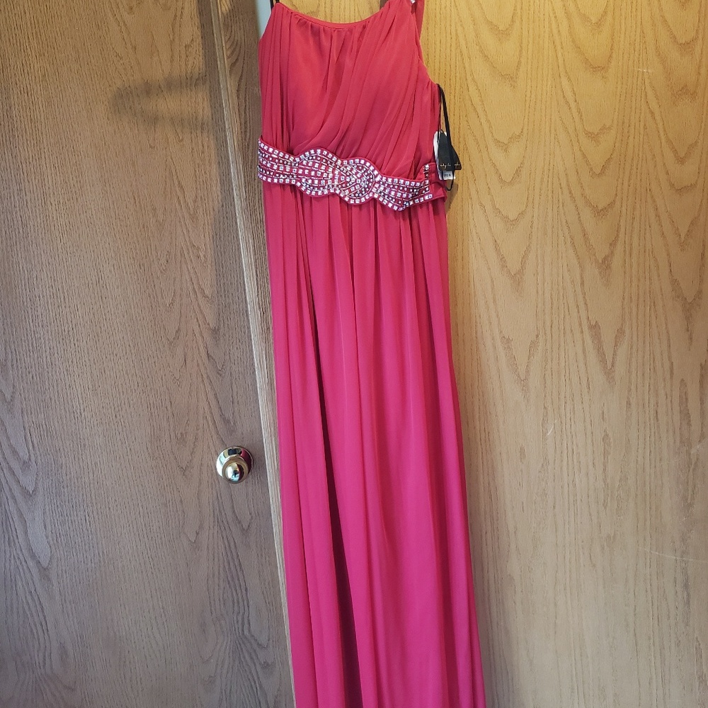 New with tag red dress with sparkling beads